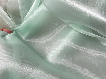 Mint Crystal Organza Fabric By the Yard, Green Organza, Light Green Organza, Glitter Organza Fabric, Soft Organza Fabric, Mint Sheer Fabric - from Gala Textile