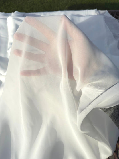 Off White Chiffon Fabric By Yard, Sheer Fabric Light Weight Chiffon White Bridal Material for Gowns Drapes, Dress Arch Draping Fabric Crafts - from Gala Textile