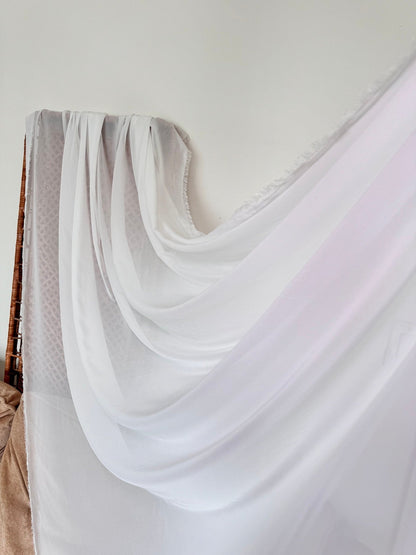 Off White Chiffon Fabric By Yard, Sheer Fabric Light Weight Chiffon White Bridal Material for Gowns Drapes, Dress Arch Draping Fabric Crafts - from Gala Textile