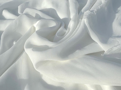 Off White Chiffon Fabric By Yard, Sheer Fabric Light Weight Chiffon White Bridal Material for Gowns Drapes, Dress Arch Draping Fabric Crafts - from Gala Textile