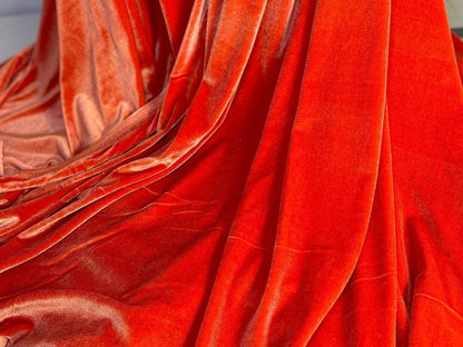 ORANGE VELVET Fabric, Stretch Velvet Fabric by Yard, Polyester Velvet Fabric For Dresses, Clothes Costumes Scrunchies, Craft Bows, Backdrops - from Gala Textile