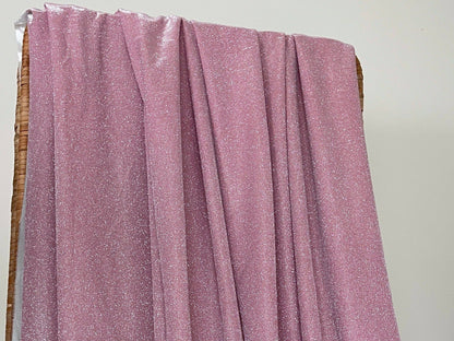 Pink Blush Lurex Glitter Fabric, Glimmer Pink Shimmer Fabric, Blush Pink Glitter Fabric for Dress, Blush Metallic Lurex - from Gala Textile