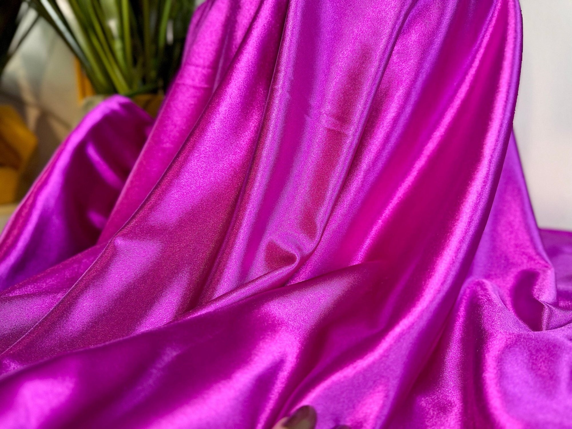 Pink Purple Casino Stretch Fabric Shiny Satin Spandex, Luxury Stretch Fabric for Dress, Activewear, Costumes, Spandex Knit Fabric by Yard - from Gala Textile