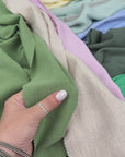 Rosebloom Pink Washed Linen Rayon Fabric