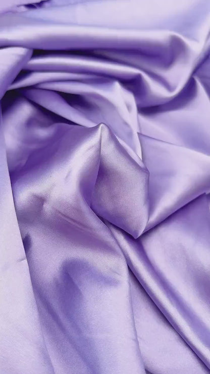 Lavender Silky Stretch Charmeuse Satin Fabric By Yard, Purple Bridal Soft Silky Material, Lilac Stretch Satin for Gowns, Backdrops, Crafts