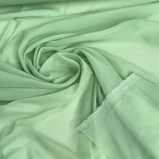 Sage Green Chiffon Fabric By Yard, Light Green Material Chiffon Sheer Light Weight Green Chiffon Fabric for Dress, Veil Arch Decoration