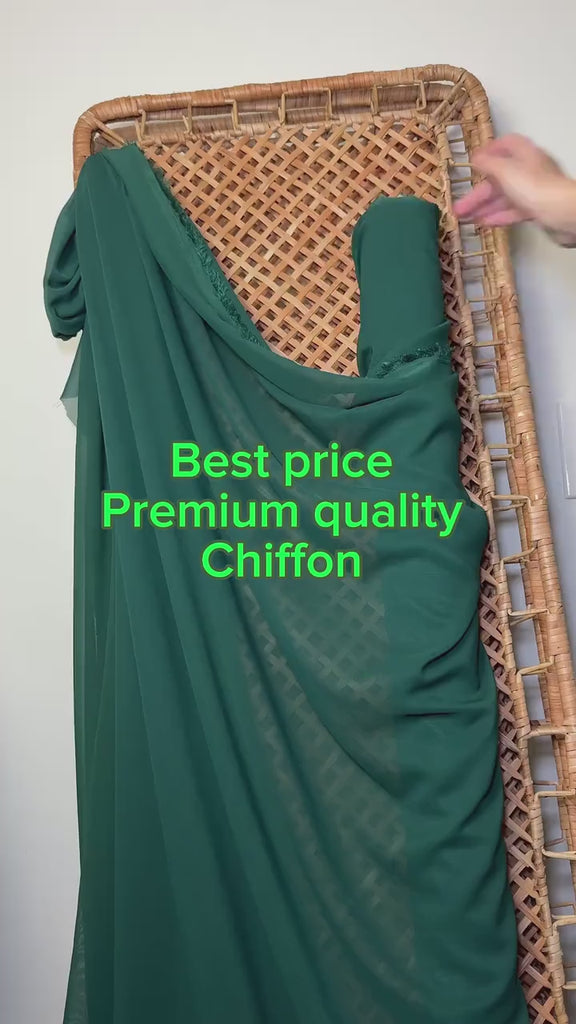 Green Chiffon Fabric By The Yard Hunter Green Affordable Fabrics Bridal Chiffon Sheer Light Weight Green Chiffon Fabric for Dress Veil Bows