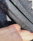 Luxurious 4 Way Stretch Black Lurex Glitter Fabric, Shimmer Sparkle by Yard for Gown, Backdrop, Drapes Black Glitter Party Dress Material