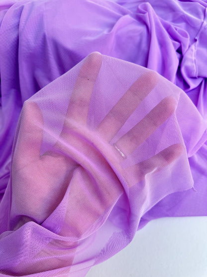 Purple 4 - Way Stretch Power Mesh Fabric by Yard, Luxury Sheer Soft for Bridal, Yoga Wear, Dresses, Lingerie, Activewear Event Decoration - from Gala Textile