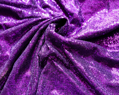 Purple Sequin Tulle Fabric, Violet Sequin Embroidered Mesh Fabric, Sparkly Purple Mesh By Yard for Gowns, Backdrops Wedding Event Decoration - from Gala Textile