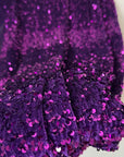 Purple Sequins on Stretch Velvet Fabric, Luxury Violet Sequined Fabric by the yard for Dresses Gowns, Bows, Premium Quality Lowest Price - from Gala Textile