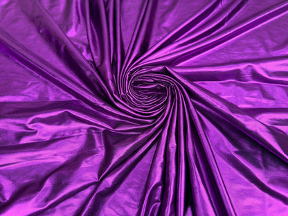 Purple Spandex Lame Foil Fabric by Yard 4 way Stretch Purple Metallic Fabric Lame, All Over Foil on Stretch Knit for Apparel Dresses Gowns - from Gala Textile