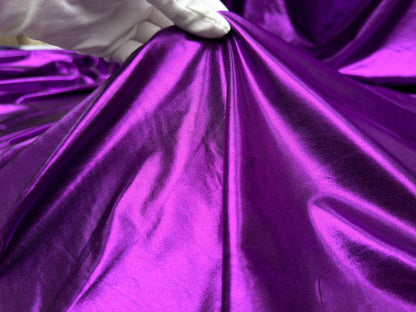 Purple Spandex Lame Foil Fabric by Yard 4 way Stretch Purple Metallic Fabric Lame, All Over Foil on Stretch Knit for Apparel Dresses Gowns - from Gala Textile