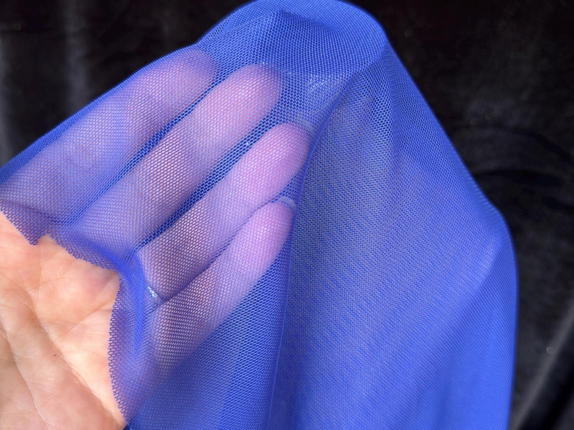 Royal Blue 4 - Way Stretch Power Mesh Fabric by Yard, Luxury Sheer Soft for Bridal, Yoga Wear, Dresses, Lingerie, Activewear Event Decoration - from Gala Textile