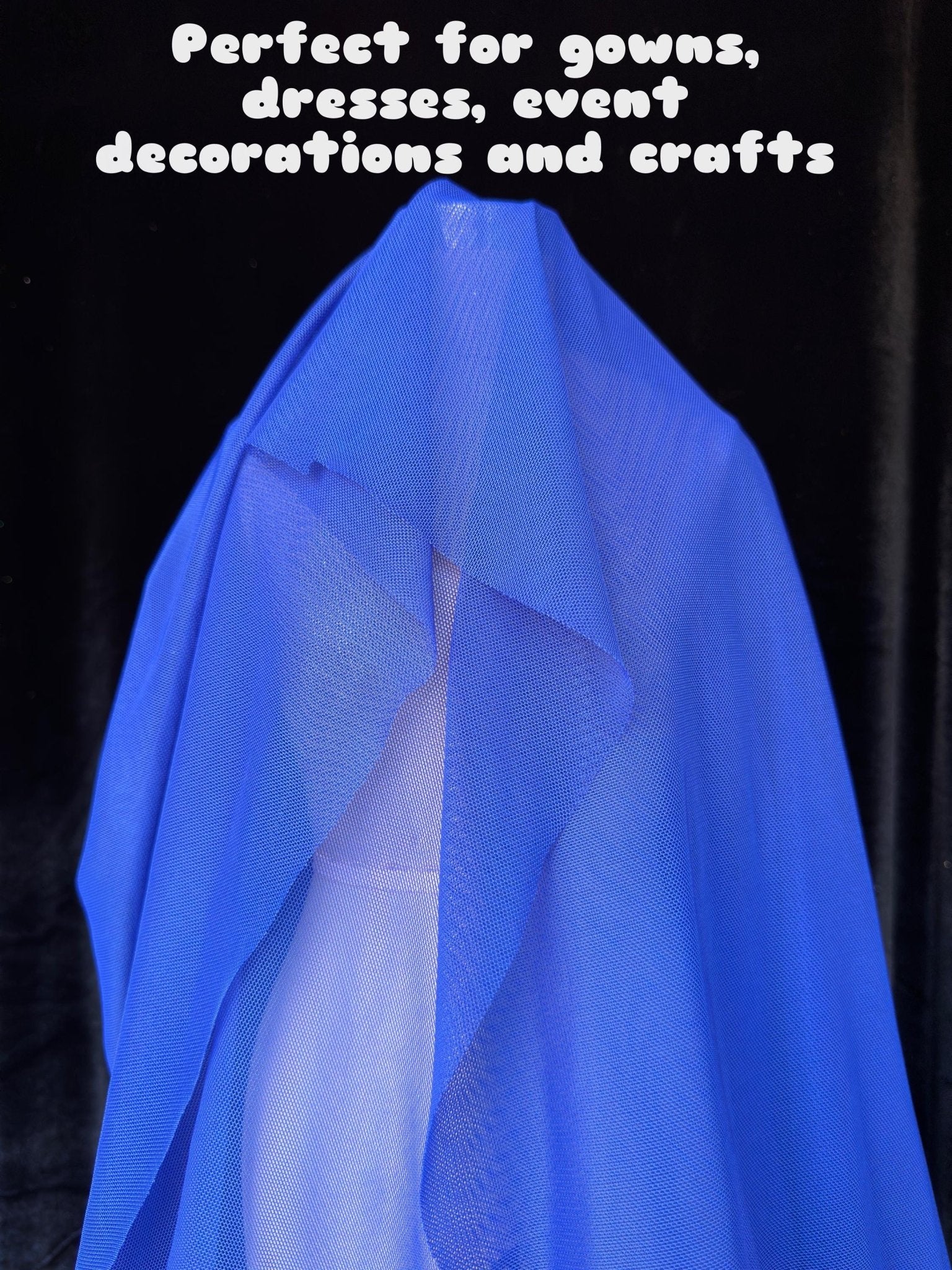 Royal Blue 4 - Way Stretch Power Mesh Fabric by Yard, Luxury Sheer Soft for Bridal, Yoga Wear, Dresses, Lingerie, Activewear Event Decoration - from Gala Textile