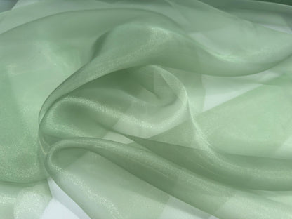 Sage Crystal Organza Fabric By the Yard, Shinny Green Organza Material for Wedding Wear, Evening Gowns, Event Decoration, Bows Making Fabric - from Gala Textile