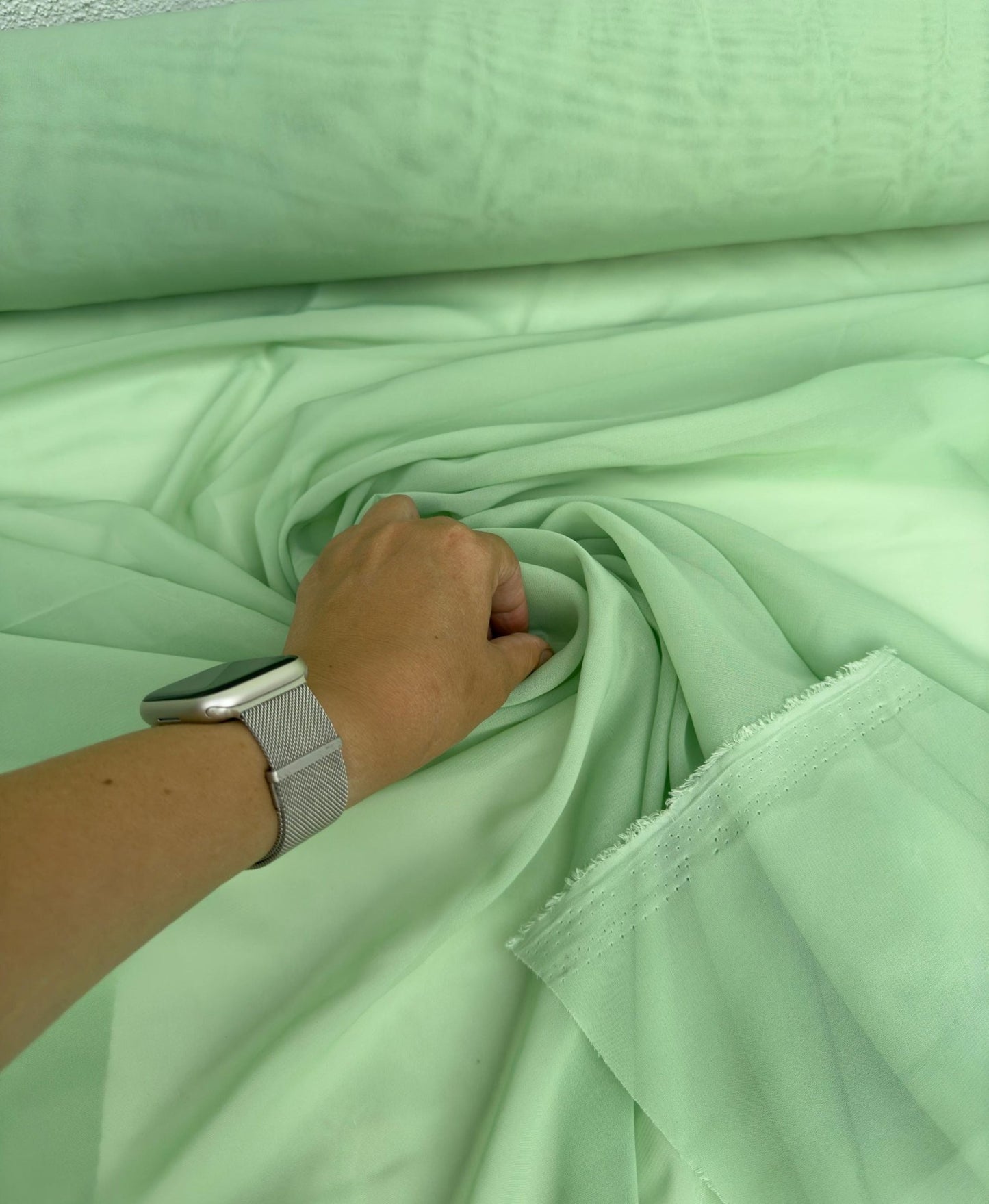 Sage Green Chiffon Fabric By Yard, Light Green Material Chiffon Sheer Light Weight Green Chiffon Fabric for Dress, Veil Arch Decoration - from Gala Textile