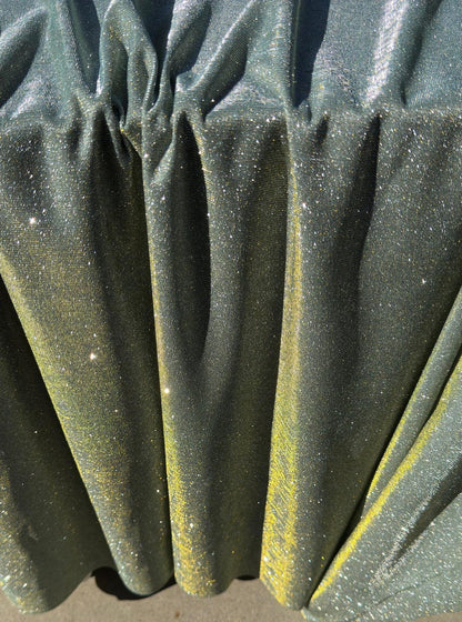 Sage Green Lurex Shimmer Knit Fabric by Yard Reflective Sage Spandex, Glittery Fabric for Evening Gowns, Bridal Gowns, Backdrops Bows Crafts - from Gala Textile