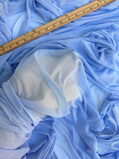 Sky Blue 4 - Way Stretch Power Mesh Fabric by Yard, Soft Sheer, and Luxury Fabric for Bridal, Lingerie, Yoga Wear, Dresses, Event Decoration - from Gala Textile