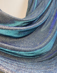 Slate Blue Foam Lurex Glitter Fabric by Yard, Fade Blue Sparkling Lurex for Shimmery Dress, Gown, Drapes Luxury Fabric, Premium Quality - from Gala Textile