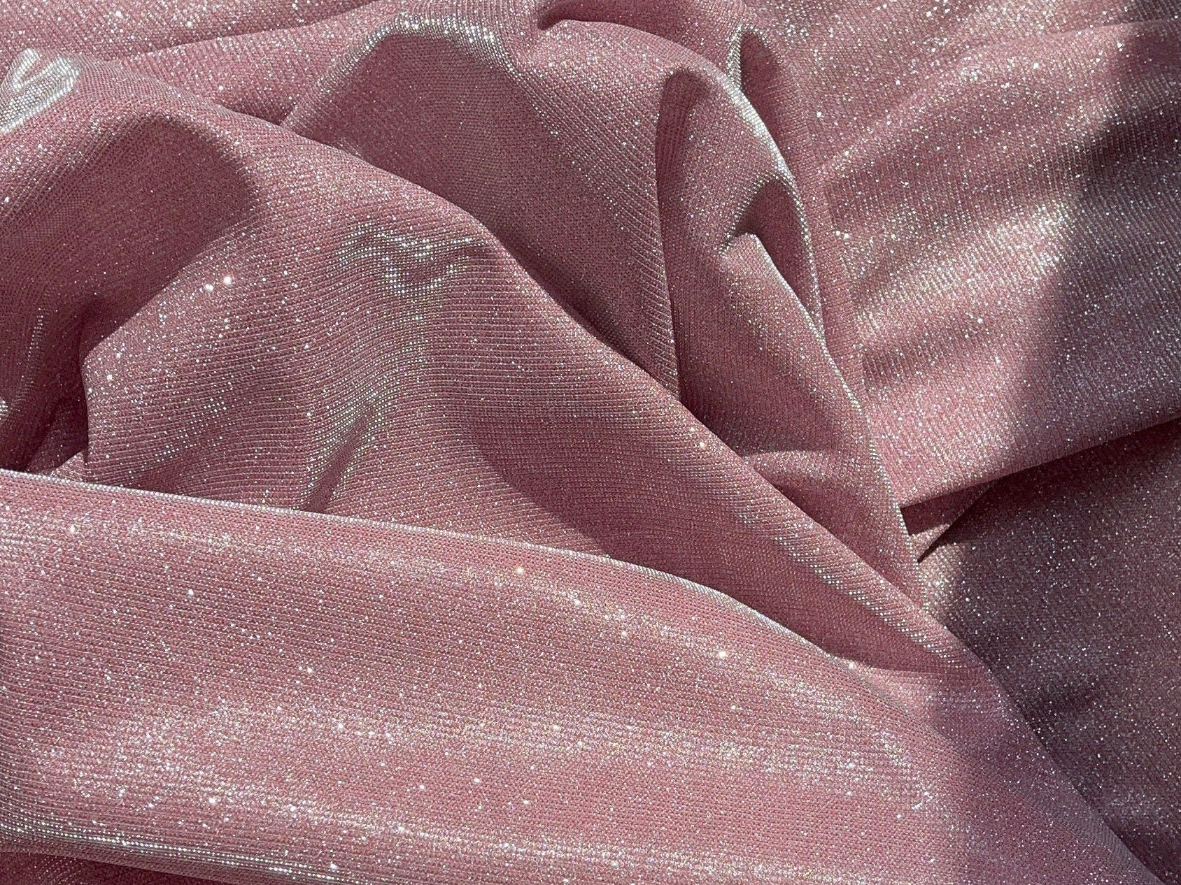 Sparkling Blush Pink Lurex Glitter Fabric by the Yard Metallic Dusty Rose Shimmer Material Perfect forDIY Crafts Sewing &amp; Glamorous Projects - from Gala Textile