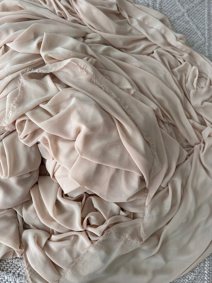 Taupe Chiffon Fabric By Yard, Sheer Fabric Light Weight Chiffon, Cream Bridal Neutral Material for Drapes, Dress Arch Draping Fabric - from Gala Textile