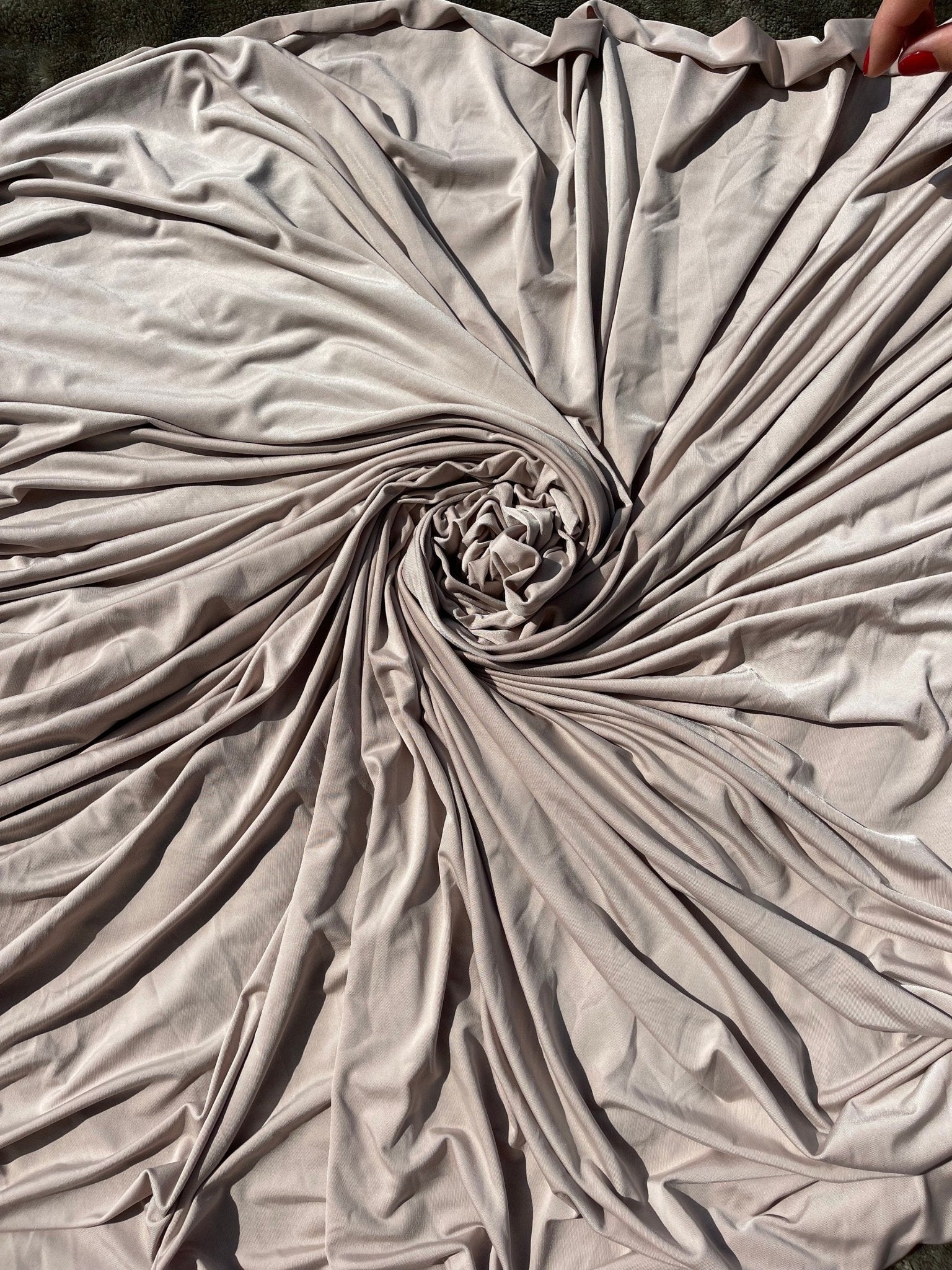 Taupe Venezia Spandex Fabric by Yard, Nude 4 Way Stretch Material for Dress making, Gowns Dance Wear, Swimsuit Fabric Arch Event Decoration - from Gala Textile