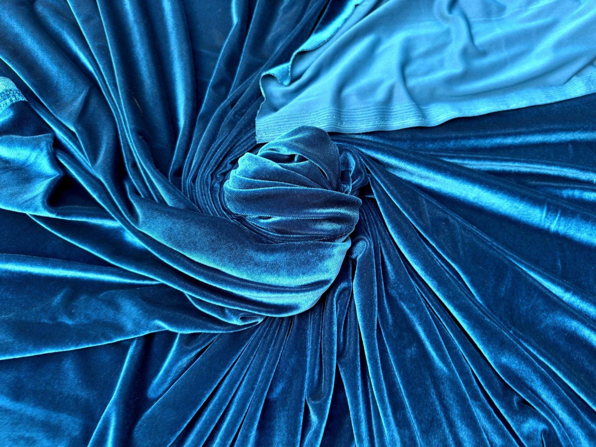 Teal Luxury Velvet Fabric Stretch by Yard Blue Velvet Material For Dresses, Clothes, Scrunchies, Bows, Backdrops, Drapes, Baby Shower Fabric - from Gala Textile