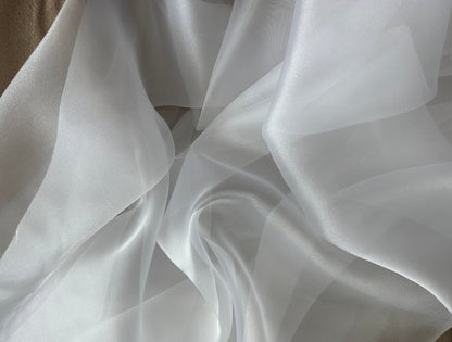 White Crystal Organza Fabric Sold by Yard, Lightweight Sheer Shiny for Bridal Apparel, Gowns Premium Quality White Organza Bows Fabric DYI - from Gala Textile