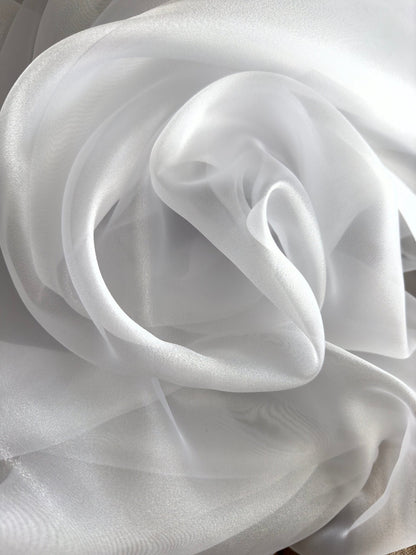 White Crystal Organza Fabric Sold by Yard, Lightweight Sheer Shiny for Bridal Apparel, Gowns Premium Quality White Organza Bows Fabric DYI - from Gala Textile