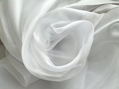 White Crystal Organza Fabric Sold by Yard, Lightweight Sheer Shiny for Bridal Apparel, Gowns Premium Quality White Organza Bows Fabric DYI - from Gala Textile