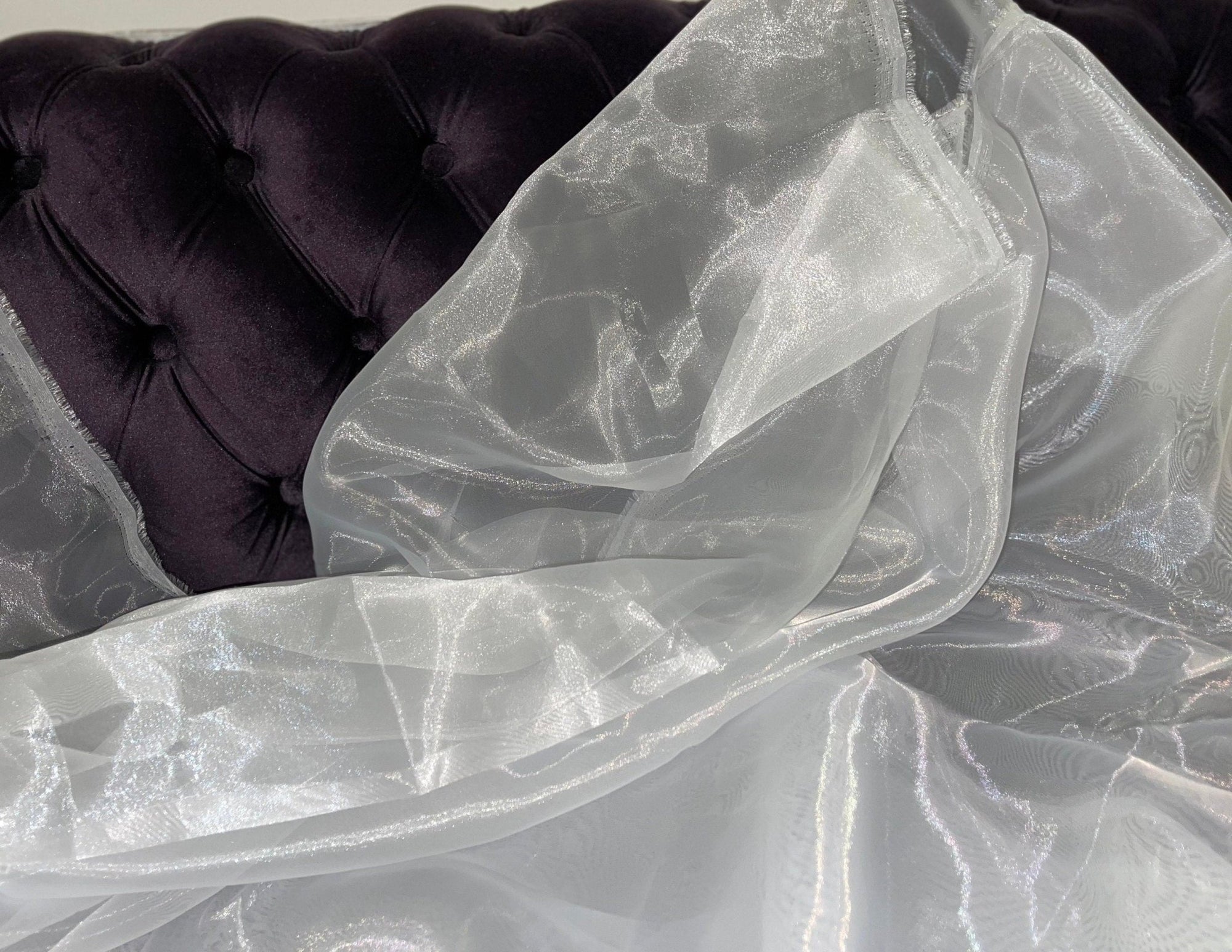 White Crystal Organza Fabric Sold by Yard, Lightweight Sheer Shiny for Bridal Apparel, Gowns Premium Quality White Organza Bows Fabric DYI - from Gala Textile