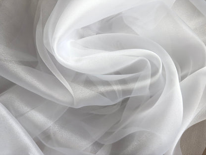 White Crystal Organza Fabric Sold by Yard, Lightweight Sheer Shiny for Bridal Apparel, Gowns Premium Quality White Organza Bows Fabric DYI - from Gala Textile