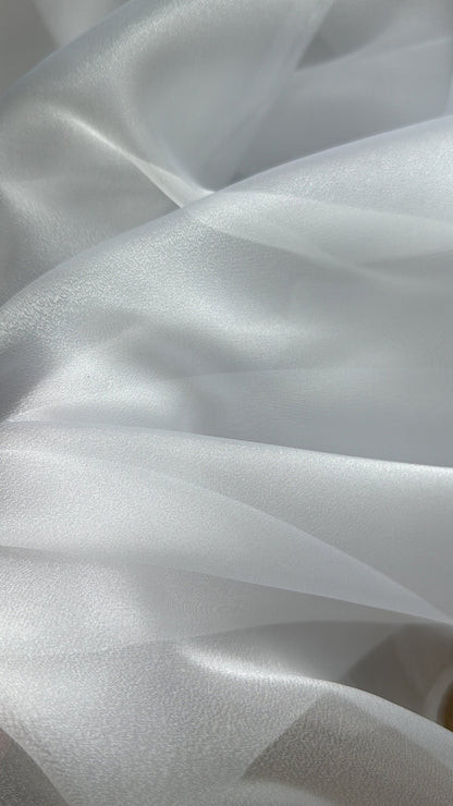 White Crystal Organza Fabric Sold by Yard, Lightweight Sheer Shiny for Bridal Apparel, Gowns Premium Quality White Organza Bows Fabric DYI - from Gala Textile