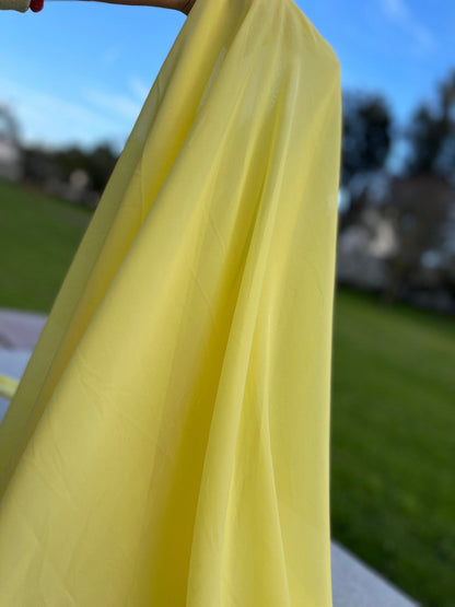 Yellow Chiffon Fabric By The Yard , Yellow Bridal Fabric, Bridal Chiffon, Sheer Fabric Light Weight Yellow Chiffon Fabric for Dress Veil - from Gala Textile