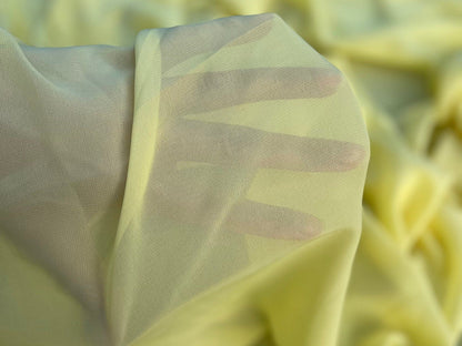 Yellow Chiffon Fabric By The Yard , Yellow Bridal Fabric, Bridal Chiffon, Sheer Fabric Light Weight Yellow Chiffon Fabric for Dress Veil - from Gala Textile