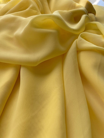 Yellow Chiffon Fabric By The Yard , Yellow Bridal Fabric, Bridal Chiffon, Sheer Fabric Light Weight Yellow Chiffon Fabric for Dress Veil - from Gala Textile